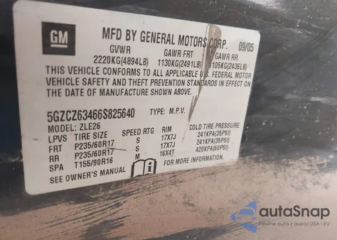 2006 Saturn Vue V6 из США, поврежденный, VIN 5GZCZ63466S825640